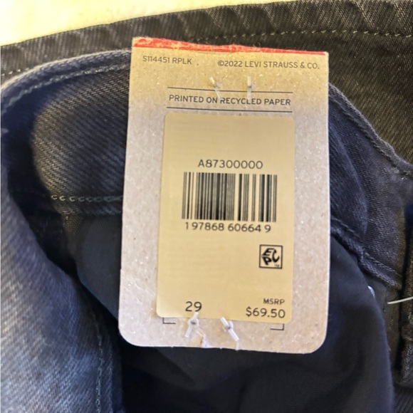 NWT- Levi's Vintage Black Denim Midi Skirt, with stretch - Picture 4 of 8